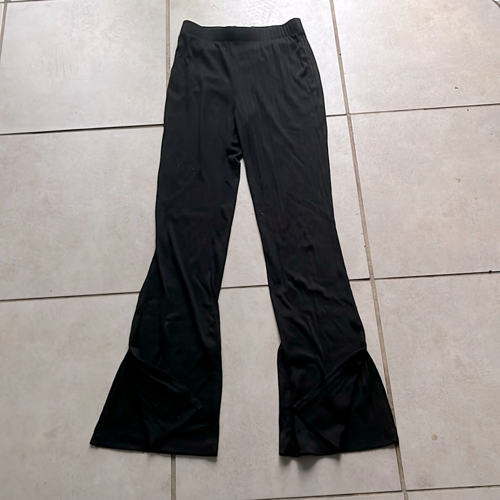 black flare leggings